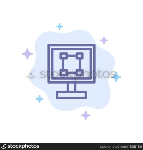 Crop, Graphics, Design, Program, Application Blue Icon on Abstract Cloud Background