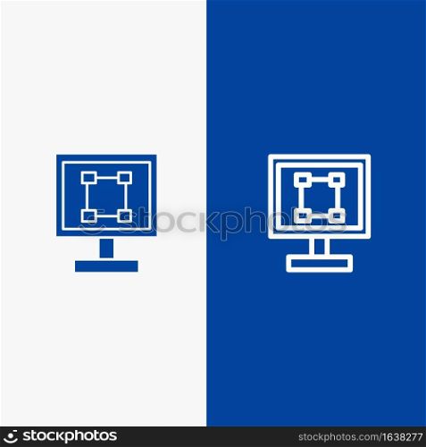 Crop, Graphics, Design, Program, Application Line and Glyph Solid icon Blue banner Line and Glyph Solid icon Blue banner