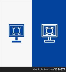 Crop, Graphics, Design, Program, Application Line and Glyph Solid icon Blue banner Line and Glyph Solid icon Blue banner