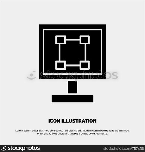 Crop, Graphics, Design, Program, Application solid Glyph Icon vector