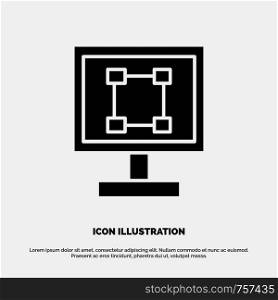 Crop, Graphics, Design, Program, Application solid Glyph Icon vector