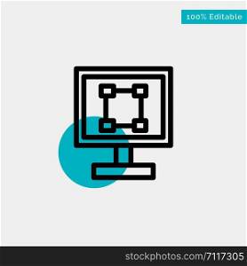 Crop, Graphics, Design, Program, Application turquoise highlight circle point Vector icon