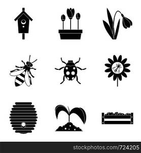 Crop icons set. Simple set of 9 crop vector icons for web isolated on white background. Crop icons set, simple style
