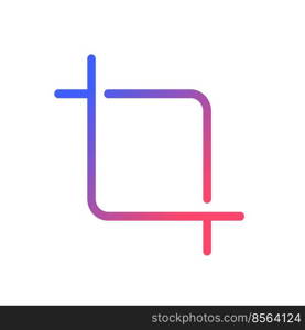 Crop picture pixel perfect gradient linear ui icon. Photography composition. Resizing tool. Photo editor. Line color user interface symbol. Modern style pictogram. Vector isolated outline illustration. Crop picture pixel perfect gradient linear ui icon