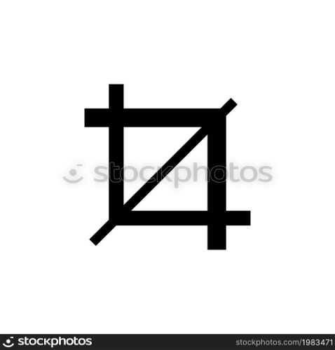 Crop Tool Frame, Cropping Instrument. Flat Vector Icon illustration. Simple black symbol on white background. Crop Tool Frame, Cropping Instrument sign design template for web and mobile UI element. Crop Tool Frame, Cropping Instrument. Flat Vector Icon illustration. Simple black symbol on white background. Crop Tool Frame, Cropping Instrument sign design template for web and mobile UI element.