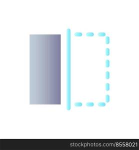 Crop video length flat gradient color ui icon. Splitting clip. Cut duration. Film editor instrument. Simple filled pictogram. GUI, UX design for mobile application. Vector isolated RGB illustration. Crop video length flat gradient color ui icon