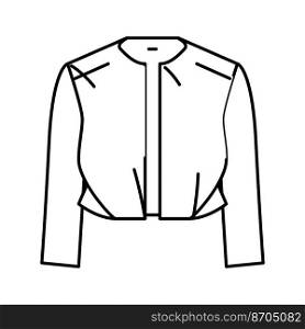 cropped jacket outerwear female line icon vector. cropped jacket outerwear female sign. isolated contour symbol black illustration. cropped jacket outerwear female line icon vector illustration