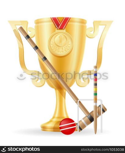 croquet cup winner gold stock vector illustration isolated on white background