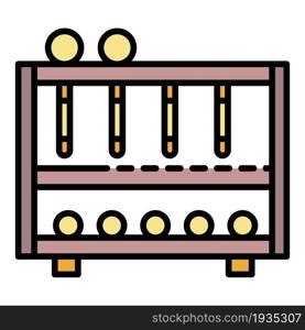 Croquet equipment icon. Outline croquet equipment vector icon color flat isolated. Croquet equipment icon color outline vector