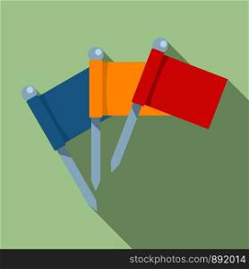 Croquet flags icon. Flat illustration of croquet flags vector icon for web design. Croquet flags icon, flat style