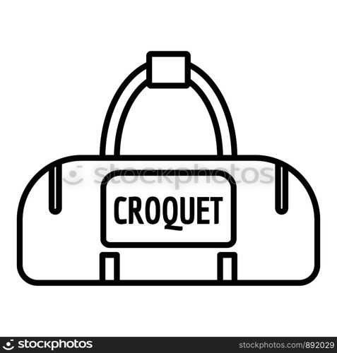 Croquet sport bag icon. Outline croquet sport bag vector icon for web design isolated on white background. Croquet sport bag icon, outline style