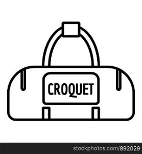 Croquet sport bag icon. Outline croquet sport bag vector icon for web design isolated on white background. Croquet sport bag icon, outline style
