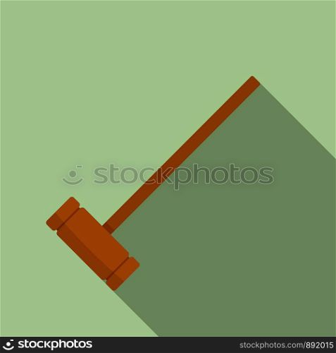 Croquet wood mallet icon. Flat illustration of croquet wood mallet vector icon for web design. Croquet wood mallet icon, flat style