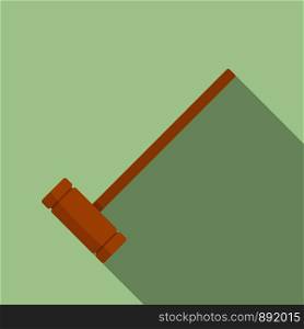 Croquet wood mallet icon. Flat illustration of croquet wood mallet vector icon for web design. Croquet wood mallet icon, flat style