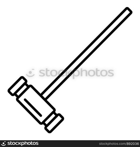 Croquet wood mallet icon. Outline croquet wood mallet vector icon for web design isolated on white background. Croquet wood mallet icon, outline style