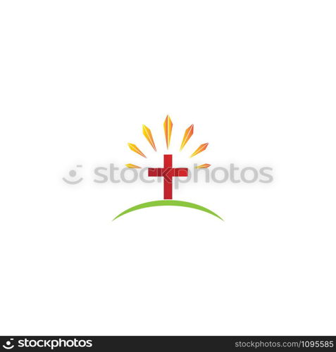 Cross and christ logo and vector