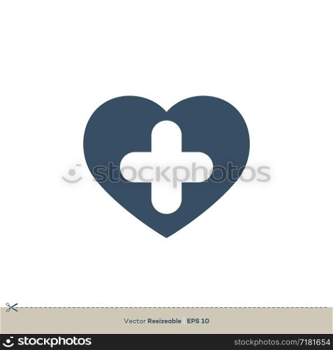 Cross and Love Icon Vector Logo Template Illustration Design. Vector EPS 10.