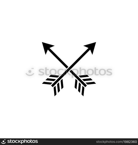 Cross Arrows. Flat Vector Icon. Simple black symbol on white background. Cross Arrows Flat Vector Icon