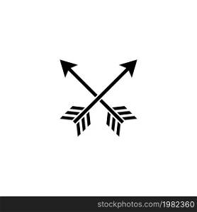 Cross Arrows. Flat Vector Icon. Simple black symbol on white background. Cross Arrows Flat Vector Icon