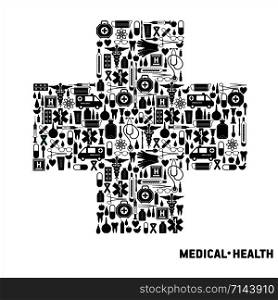 Cross background set. Medical icon.. Medical set. Cross illustration design template icons.