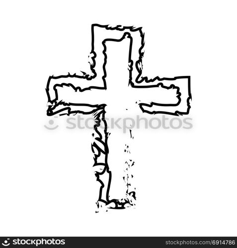 Cross black icon .