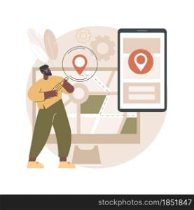 Cross-device tracking abstract concept vector illustration. Multi device use and reports, one user profile, cross-device tracking capability, analytics, device identification abstract metaphor.. Cross-device tracking abstract concept vector illustration.