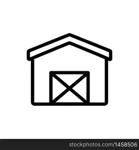 cross door shed icon vector. cross door shed sign. isolated contour symbol illustration. cross door shed icon vector outline illustration