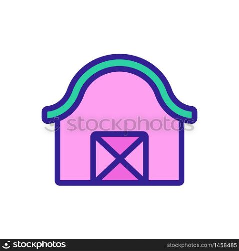 cross door shed with wave-shaped roof icon vector. cross door shed with wave-shaped roof sign. color symbol illustration. cross door shed with wave-shaped roof icon vector outline illustration