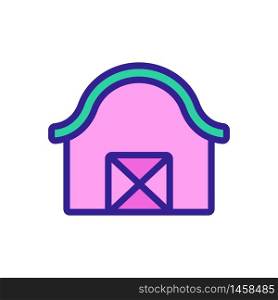 cross door shed with wave-shaped roof icon vector. cross door shed with wave-shaped roof sign. color symbol illustration. cross door shed with wave-shaped roof icon vector outline illustration