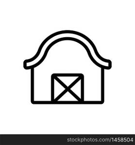 cross door shed with wave-shaped roof icon vector. cross door shed with wave-shaped roof sign. isolated contour symbol illustration. cross door shed with wave-shaped roof icon vector outline illustration
