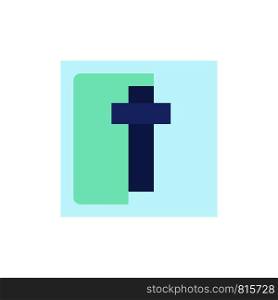 Cross, Easter, Holiday, Sign Flat Color Icon. Vector icon banner Template