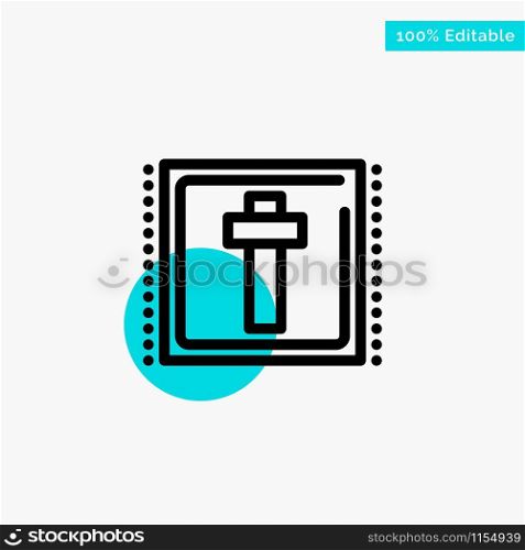Cross, Easter, Holiday, Sign turquoise highlight circle point Vector icon
