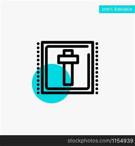 Cross, Easter, Holiday, Sign turquoise highlight circle point Vector icon