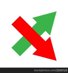 Cross from arrow. Red and green elements. Line art. Modern design. Hand drawn. Vector illustration. Stock image. EPS 10.. Cross from arrow. Red and green elements. Line art. Modern design. Hand drawn. Vector illustration. Stock image.