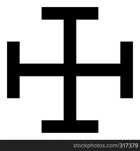 Cross gibbet resembling hindhead Cross monogram Religious cross icon black color vector illustration flat style simple image
