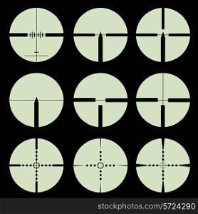 Cross hair and target set. Vector illustration.