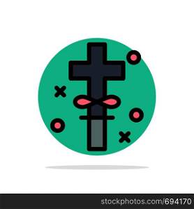 Cross, Holidays, Holy, Easter Abstract Circle Background Flat color Icon