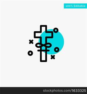 Cross, Holidays, Holy, Easter turquoise highlight circle point Vector icon