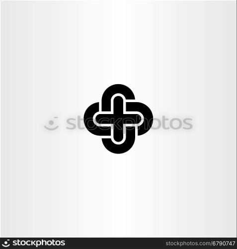 cross icon black vector symbol design