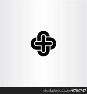 cross icon black vector symbol design