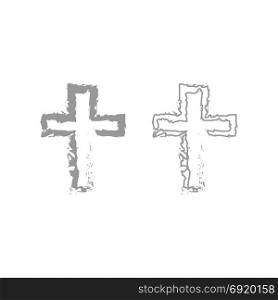 Cross icon. Grey set .. Cross icon. It is grey set .