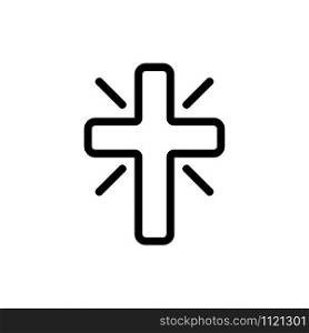 cross icon vector. A thin line sign. Isolated contour symbol illustration. cross icon vector. Isolated contour symbol illustration