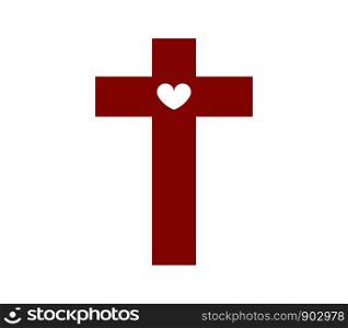 cross icon with heart