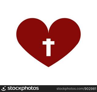 cross icon with heart