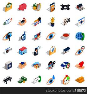 Cross icons set. Isometric style of 36 cross vector icons for web isolated on white background. Cross icons set, isometric style