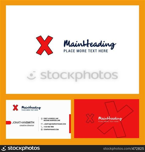Cross Logo design with Tagline & Front and Back Busienss Card Template. Vector Creative Design