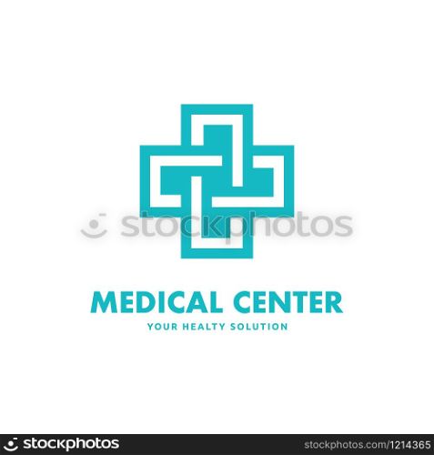 Cross logo template related to medical clinic, pharmaceutical or hospital