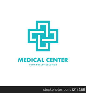 Cross logo template related to medical clinic, pharmaceutical or hospital