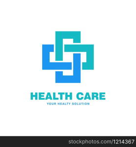 Cross logo template related to medical clinic, pharmaceutical or hospital