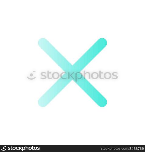 Cross mark flat gradient color ui icon. Delete action. Cancel button. Close window. Multiplication. Simple filled pictogram. GUI, UX design for mobile application. Vector isolated RGB illustration. Cross mark flat gradient color ui icon